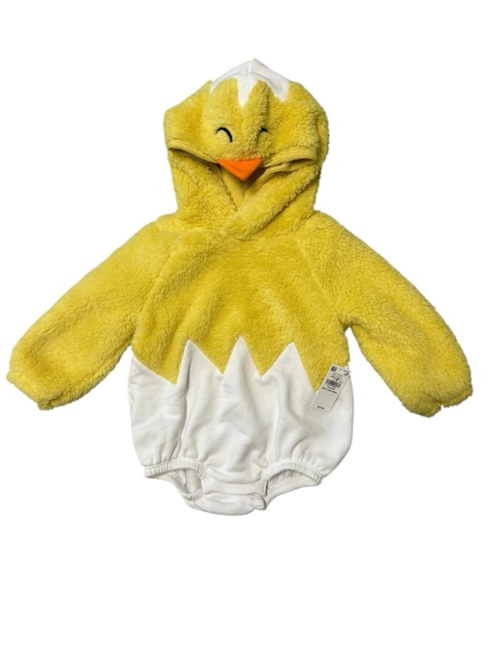 Old Navy Yellow Chick Hooded Baby Costume Romper 12-18 M